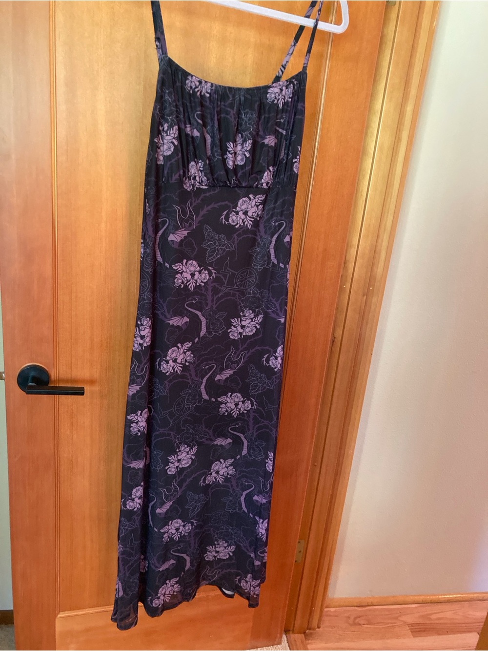 Disney Villains Hot Topic Black and Lavender Maxi Dress Size L New with Tag